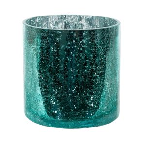 Dekoratívna sklenená nádoba VERRE 15x15 cm tyrkysová